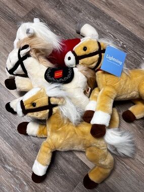 Wells Fargo Plush Horses Toy - Golden Tan & White